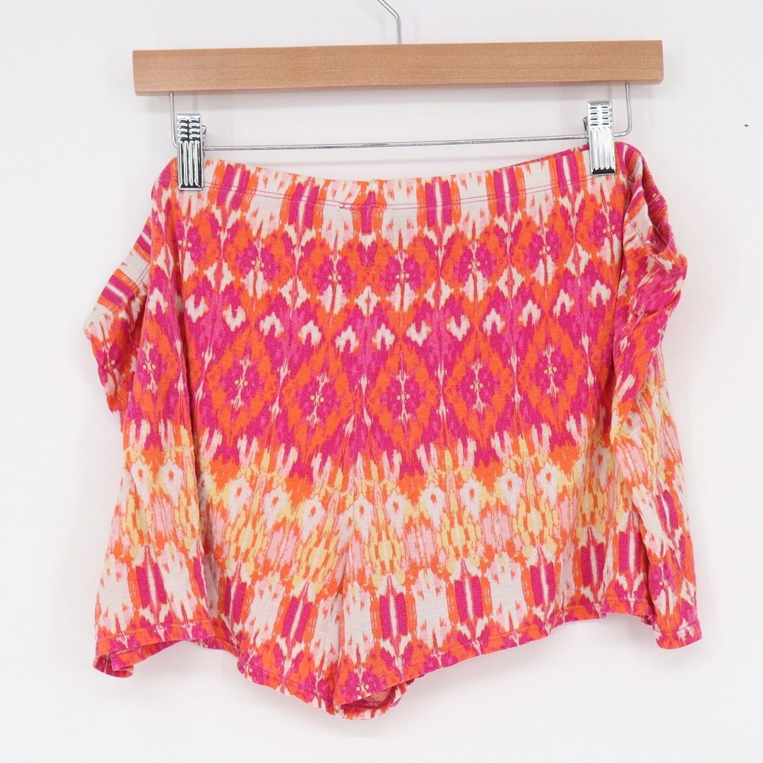 Secret Treasures XL Pink Orange Ikat Geometric Sleep Shorts Pajama Bottoms
