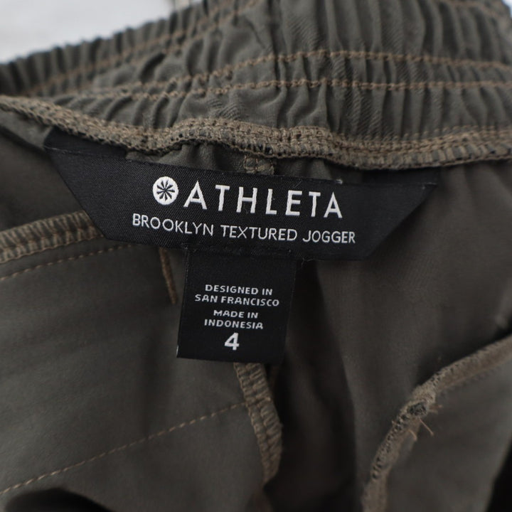 Athleta Brooklyn Textured Jogger Womens 4 Gray Stretch Mid Rise Slash Pockets