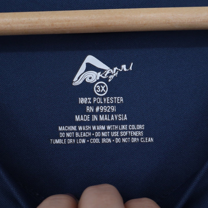 Kanu Surf Mens Navy Blue Short Sleeve Rash Guard Swim Shirt 3X