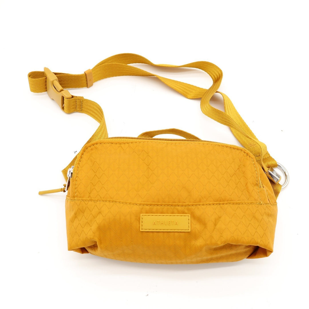 Athleta Excursion Belt Bag Mustard Yellow Ripstop Nylon Waist Pack