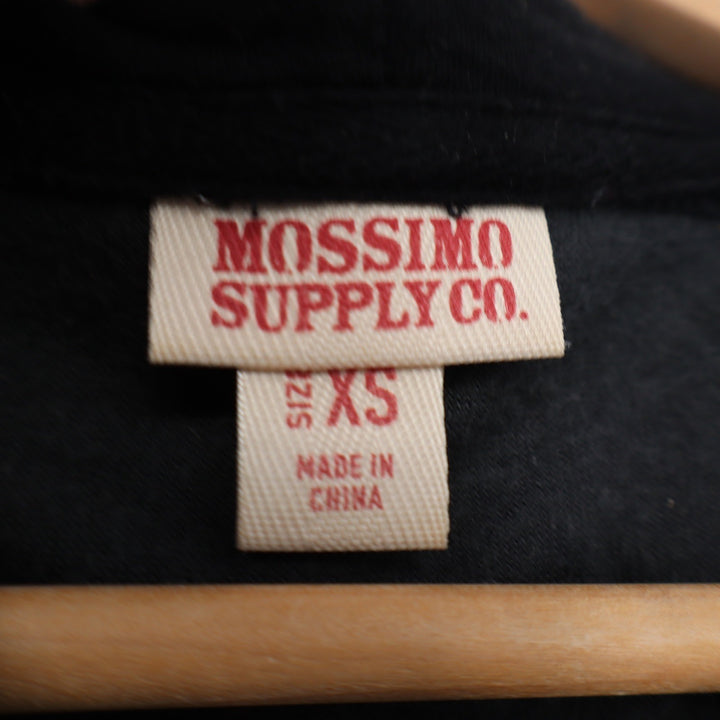 Mossimo Supply Co Black Velour Short Sleeve Zip Up Hoodie Empire Waist XS