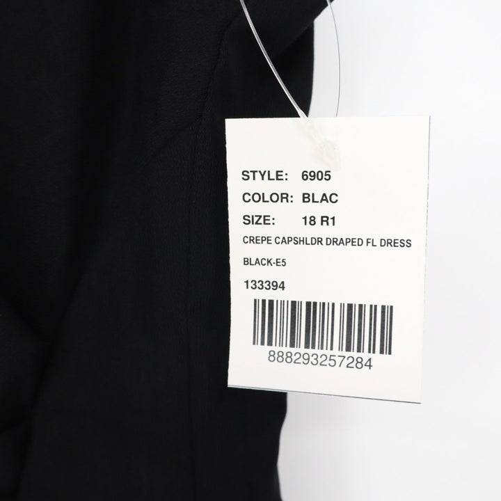 After Six Sleeveless Cap Shoulder Crepe Maxi Dress Trumpet Skirt In Black