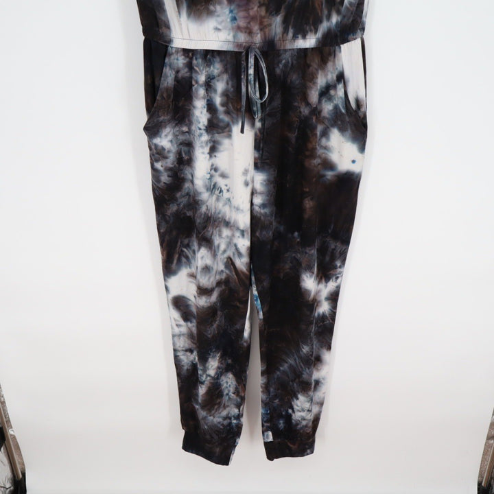 PRETTY GARDEN Tie Dye Jumpsuit Long Sleeve Scoop Neck Drawstring Waist L