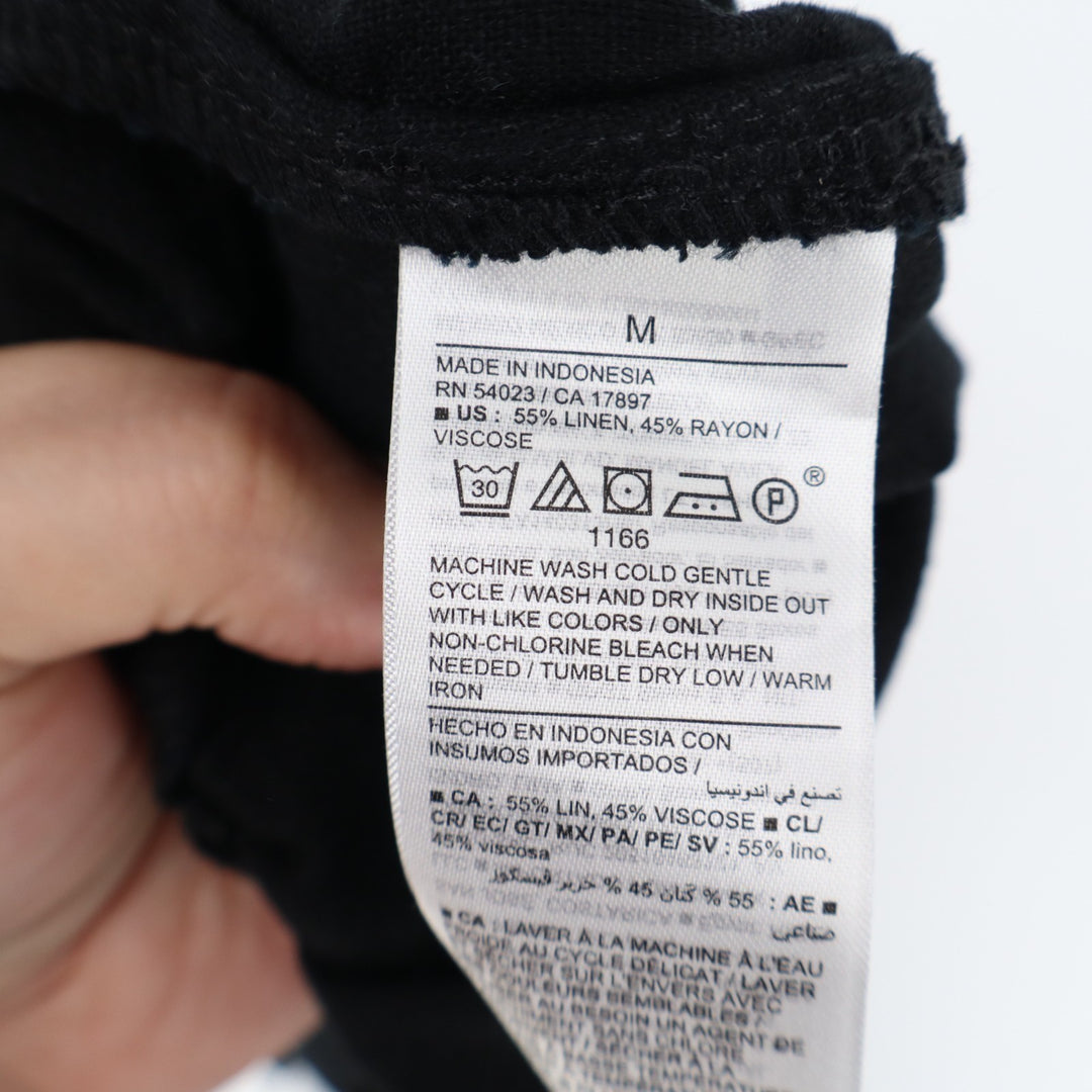 Old Navy Wrap Skort Womens Medium Black Linen Elastic Waist Drawstring Waist
