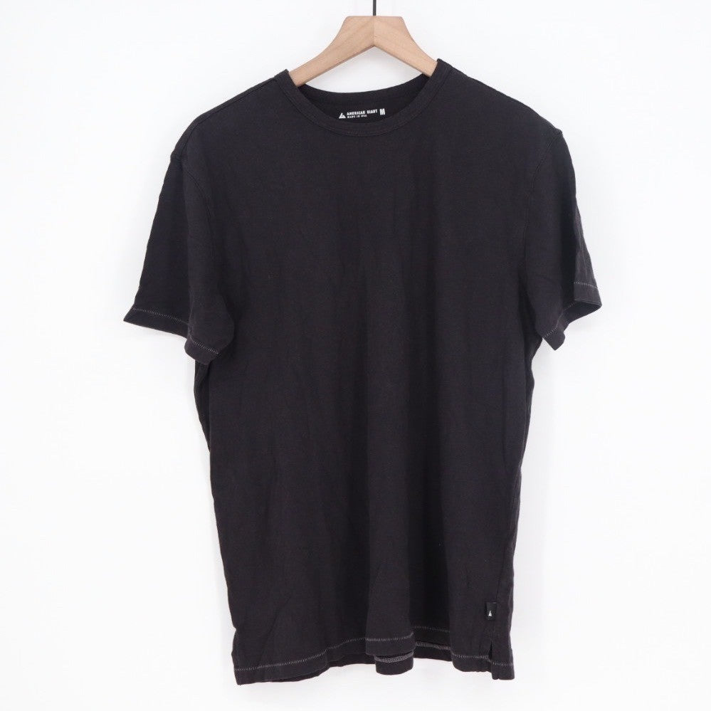AMERICAN GIANT Mens Black Organic Cotton Hemp T Shirt Size M Made in USA