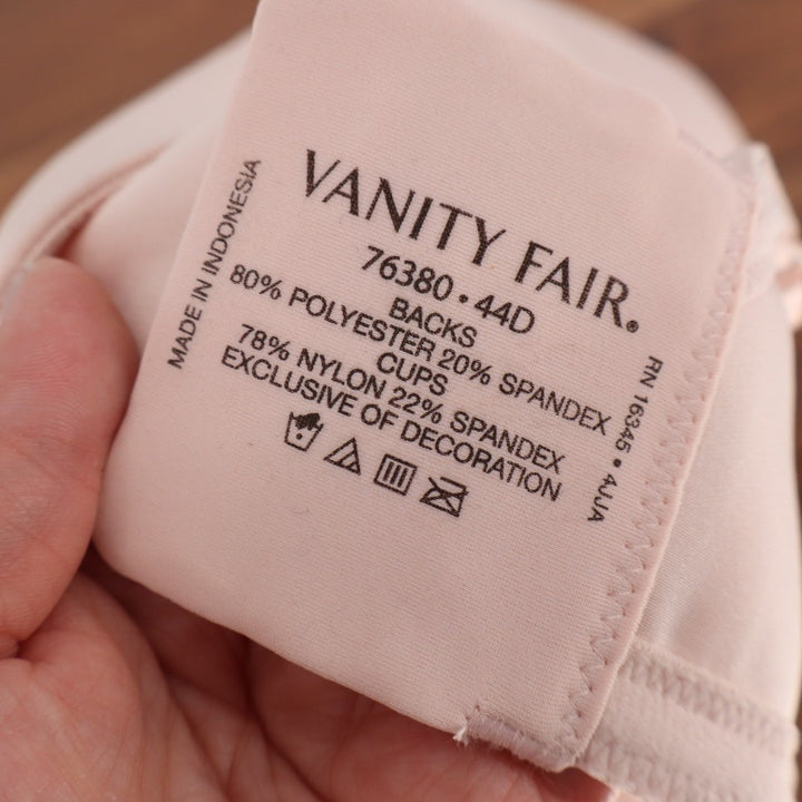 Vanity Fair Beauty Back Bra Women 44D Sheer Quartz Stretch Full Figure Underwire