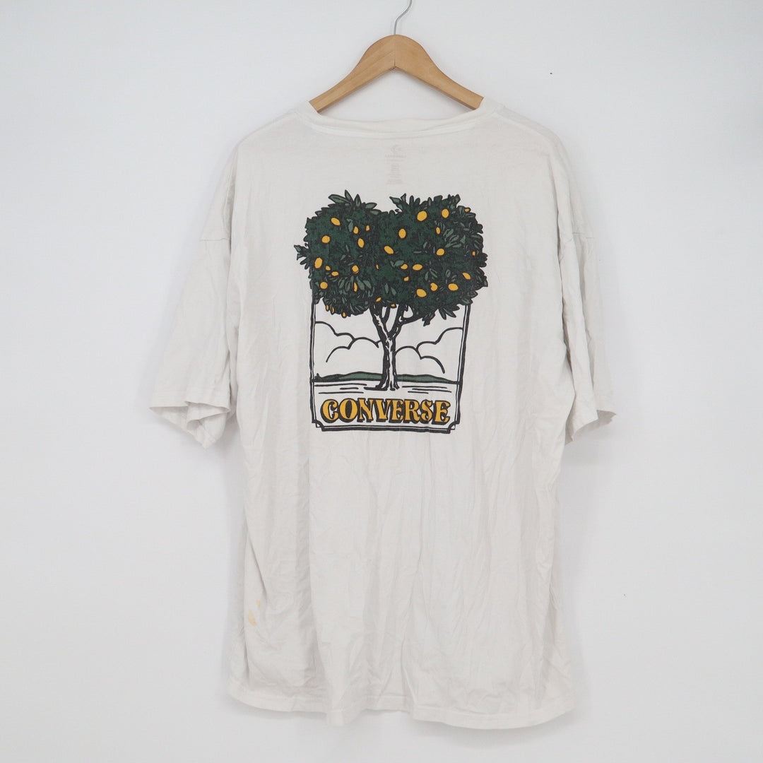 Converse Mens XXL White Lemon Tree Graphic T-Shirt Oversized Fit 100% Cotton