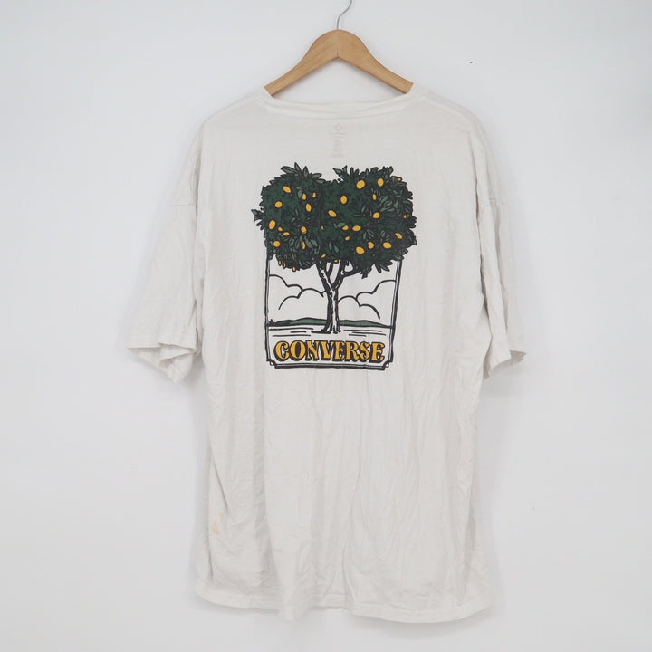 Converse Mens XXL White Lemon Tree Graphic T-Shirt Oversized Fit 100% Cotton