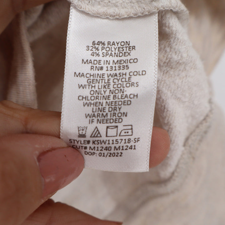 Nine Britton Ruffle Shoulder Sweatshirt Oatmeal Heather Tan Womens Large
