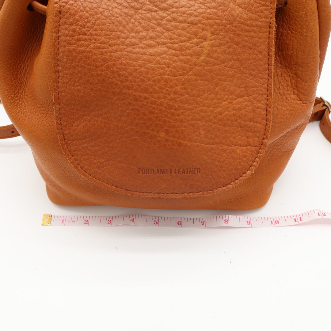 Portland Leather Womens Bucket Backpack Brown Adjustable Shoulder Strap Bag