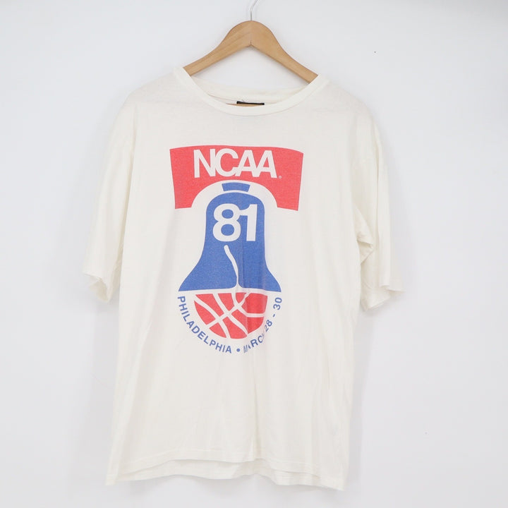 NCAA T-Shirt Mens S White 1981 Philadelphia Basketball Retro Brand Excellent
