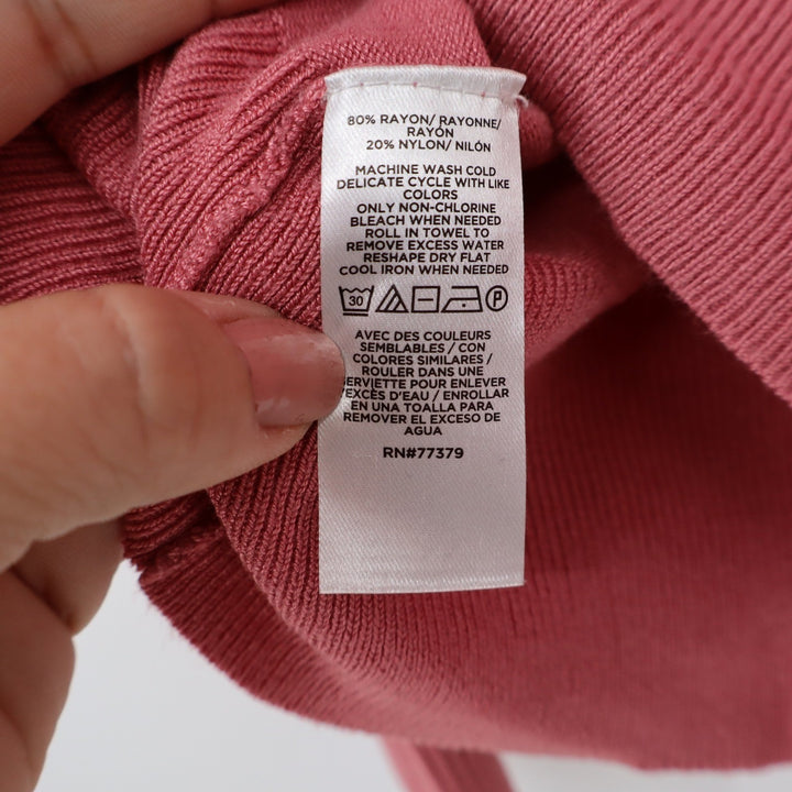 Ann Taylor Factory Rose Pink Puff Shoulder Boat Neck Sweater Women's Medium