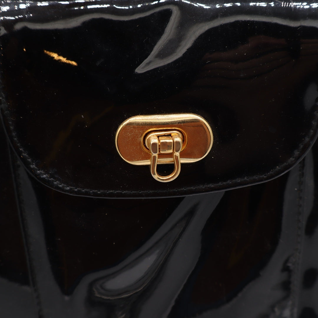 Unbranded Shoulder Bag Women's OS Black Patent Multi Pocket Gold Turlock