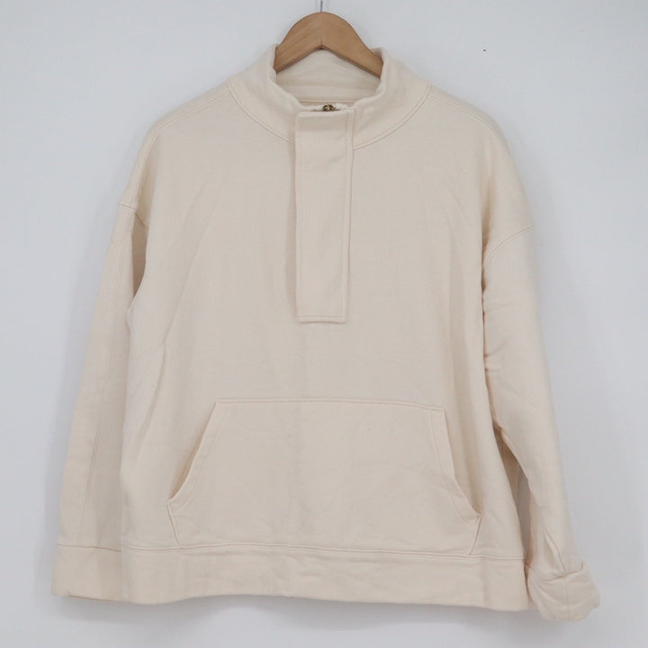 A New Day Cream Mock Neck Quarter Zip Fleece Sweatshirt XXL