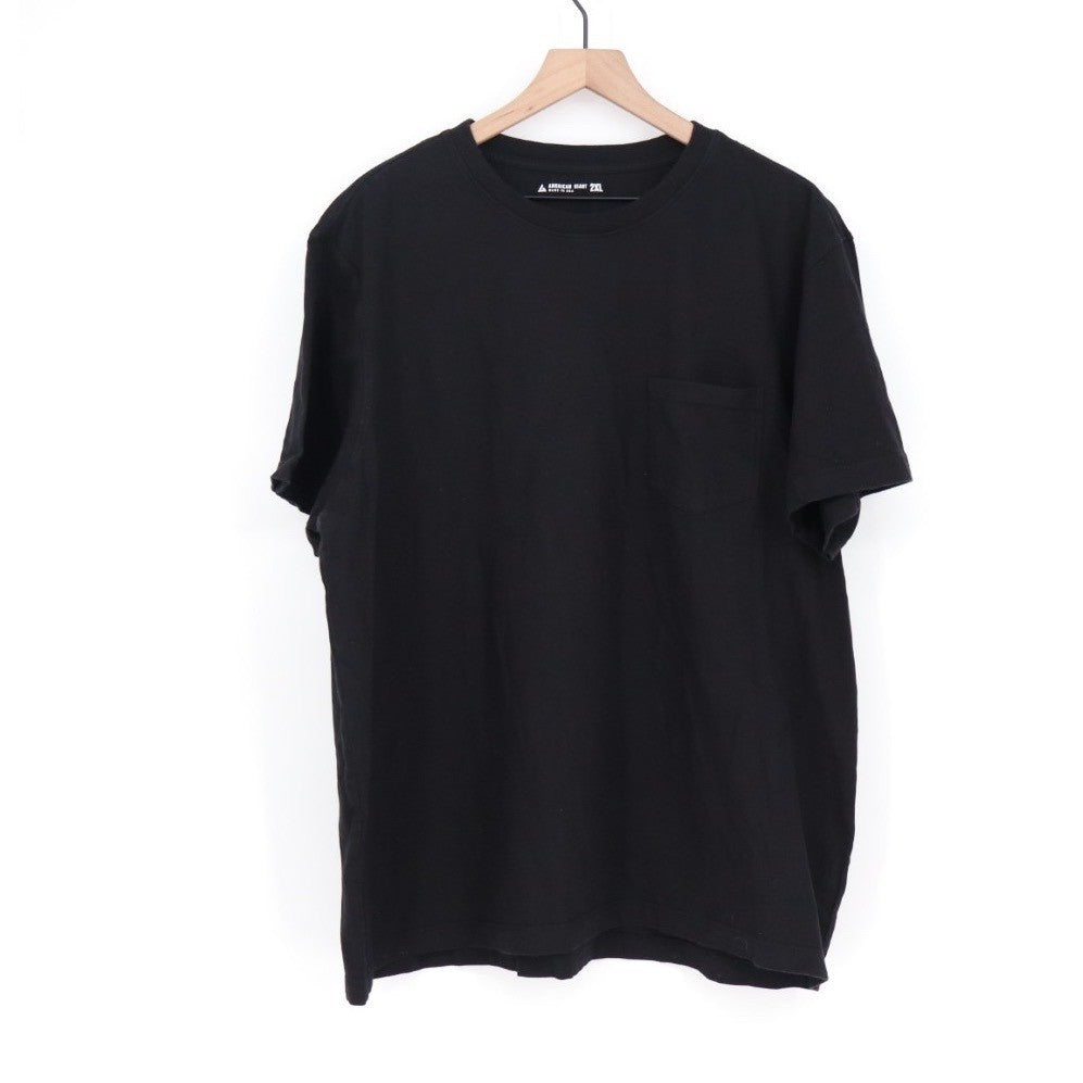American Giant Mens Black Cotton Pocket T Shirt Size 2XL Made in USA