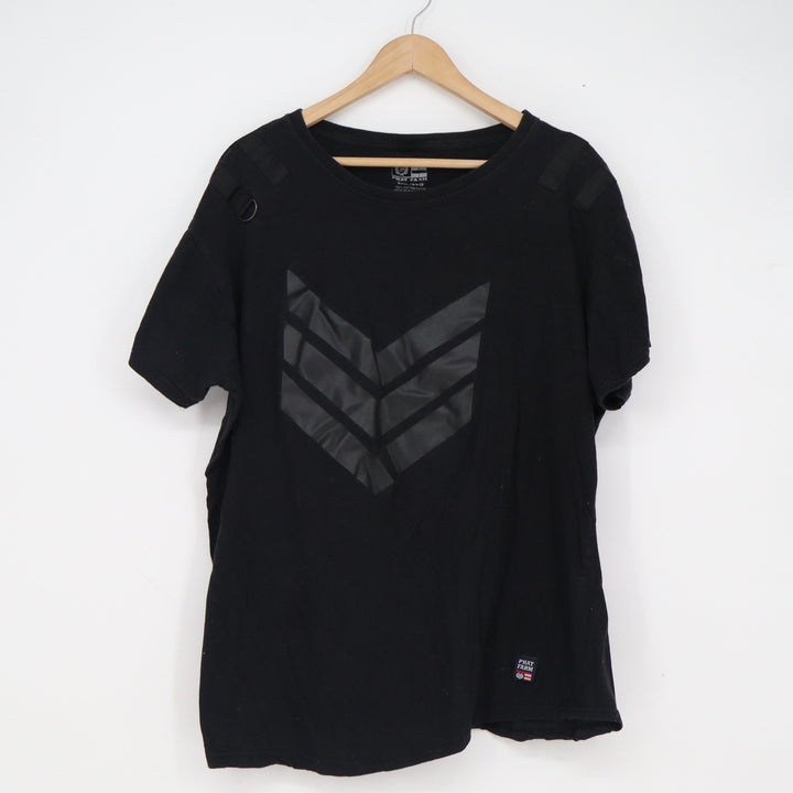 Phat Farm Mens 2XL Black Graphic T-Shirt Tactical D-Ring Cotton Streetwear Tee