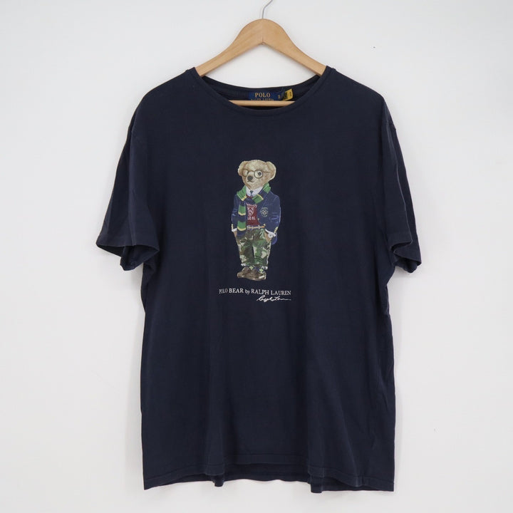 Polo Ralph Lauren Mens XL Polo Bear Graphic T-Shirt Navy Blue Camo Pants Blazer