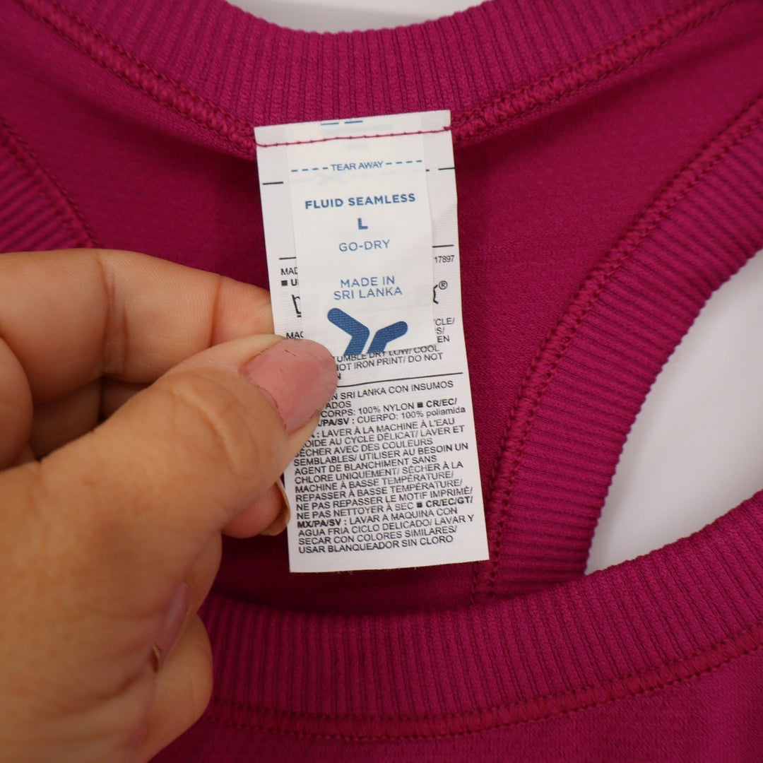 Old Navy Womens Go-Dry Fluid Seamless Racerback Tank Top Magenta Pink Large