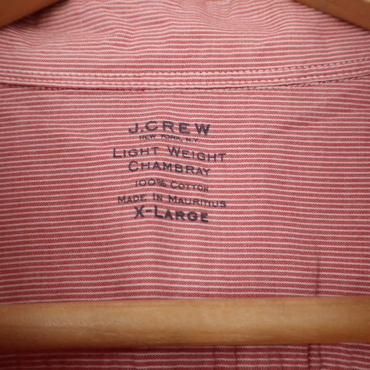 J.Crew Shirt Mens XL Lightweight Chambray Red Button-Down Striped Excellent