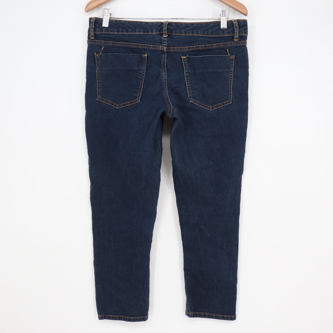 Mossimo Skinny Crop Jeans Womens 10 Fit 3 Dark Wash Blue Stretch Denim Pants