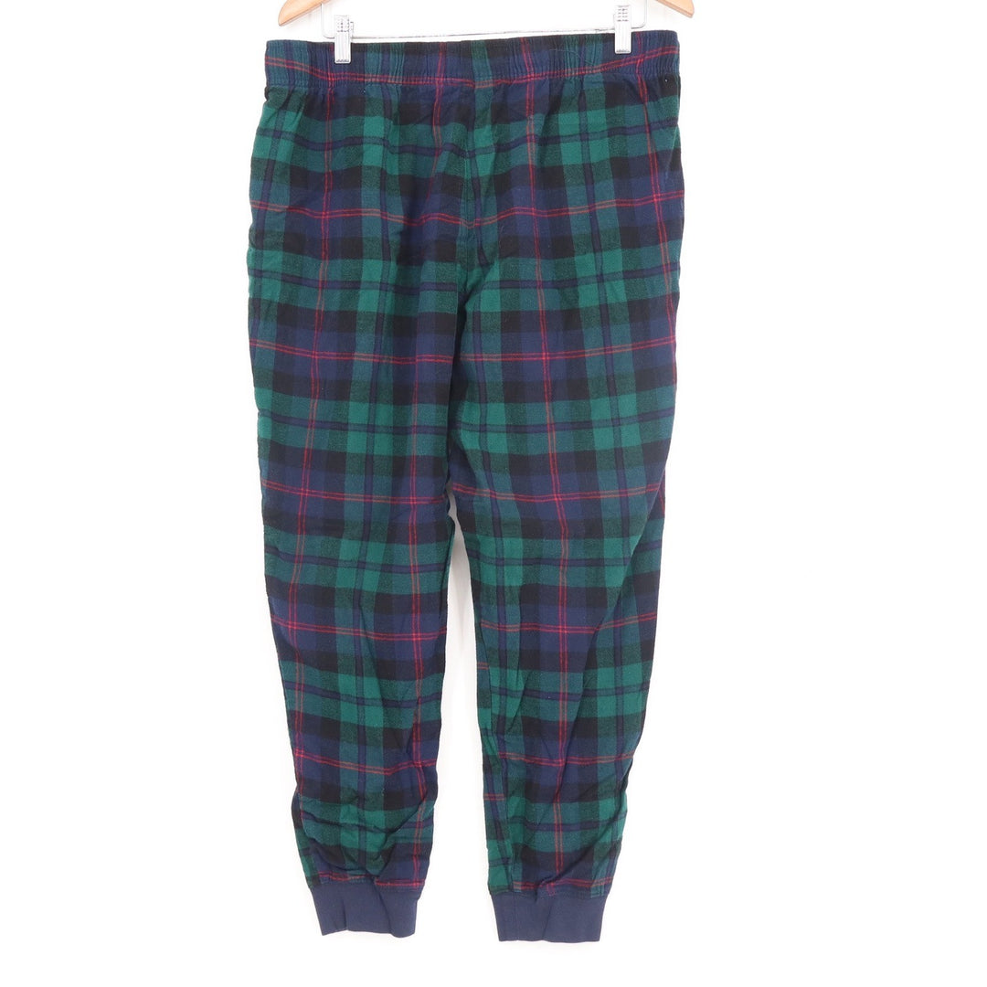 Old Navy Mens Green Navy Blue Plaid Flannel Pajama Jogger Pants Large