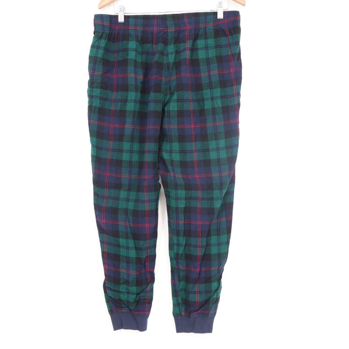 Old Navy Mens Green Navy Blue Plaid Flannel Pajama Jogger Pants Large