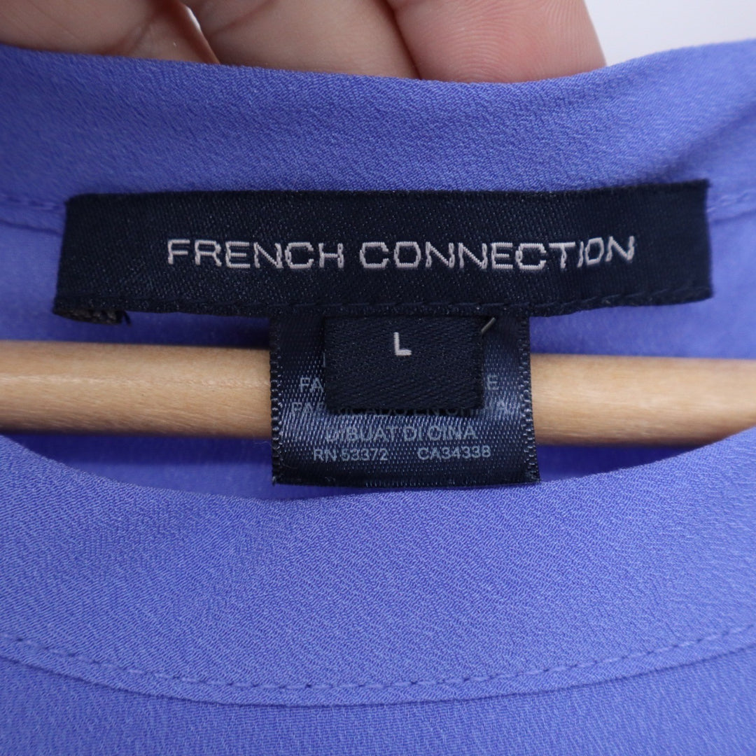 French Connection Periwinkle Blue Padded Shoulder Muscle Tee Top Large