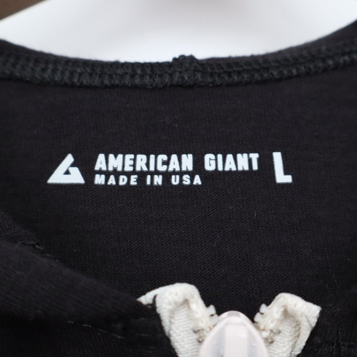 American Giant Lightweight Hoodie Womens L Black Full Zip Raglan Sleeve Outdoor