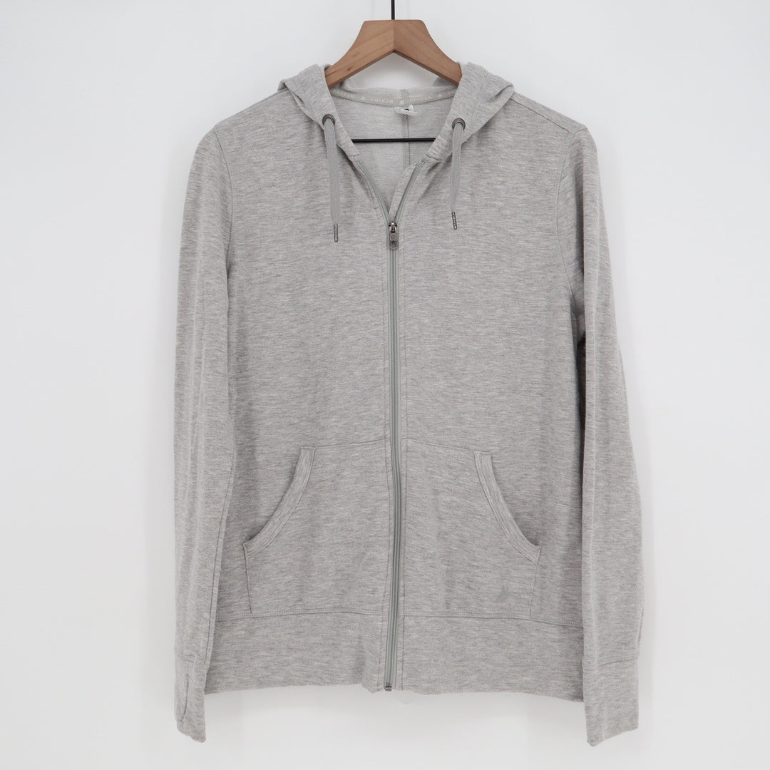 Free2B Free Country Womens Heather Gray Full Zip Hoodie Thumbholes Size L