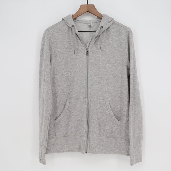 Free2B Free Country Womens Heather Gray Full Zip Hoodie Thumbholes Size L