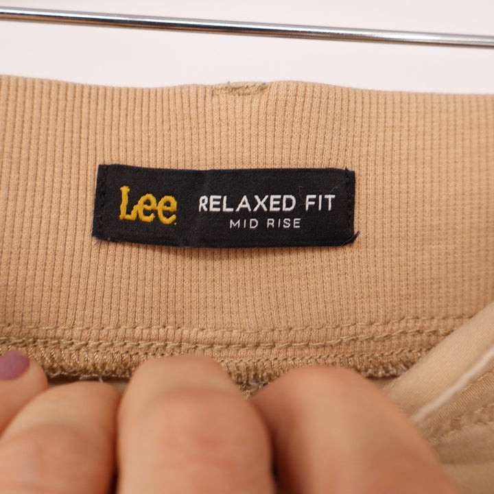Lee Womens Relaxed Fit Mid Rise Cargo Capri Pants Tan Khaki Size 18M