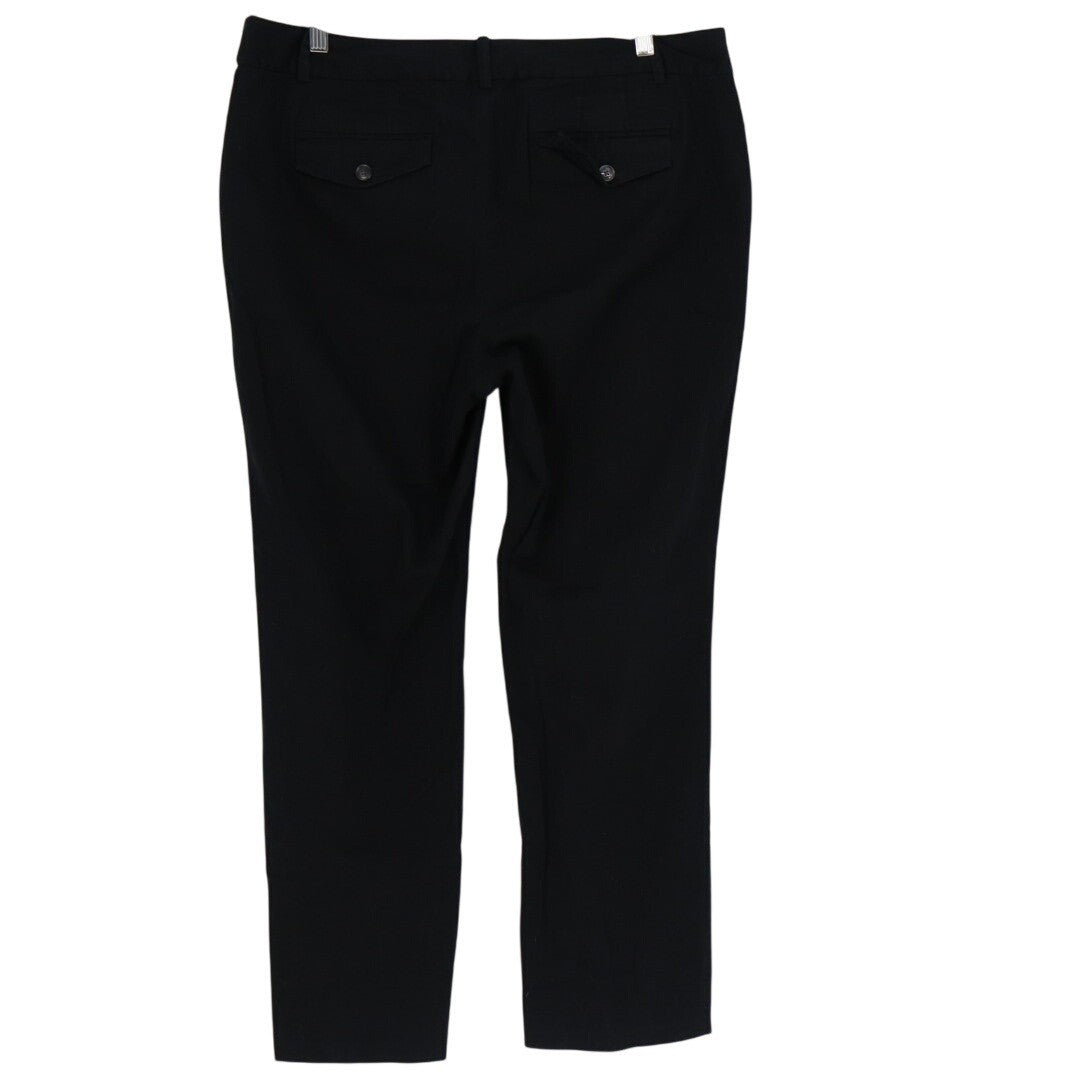 Eddie Bauer Chino Pants Women 14 Black Cotton Stretch Slash Pockets Straight Leg