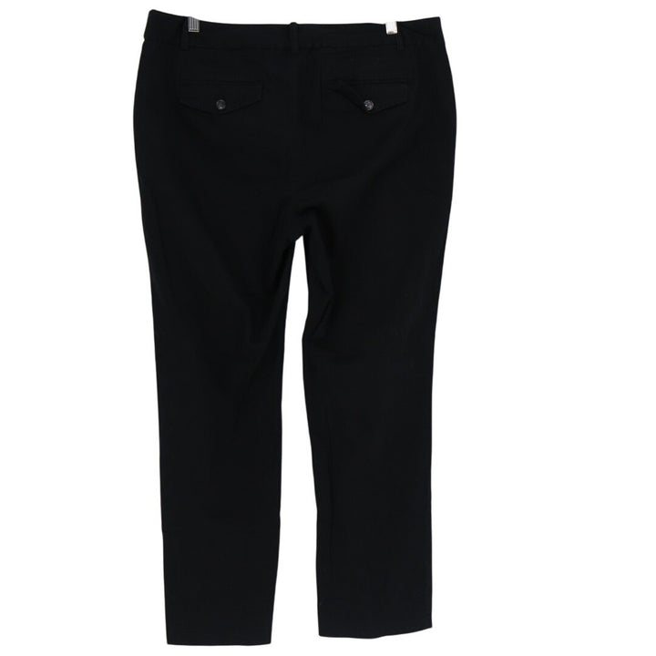 Eddie Bauer Chino Pants Women 14 Black Cotton Stretch Slash Pockets Straight Leg