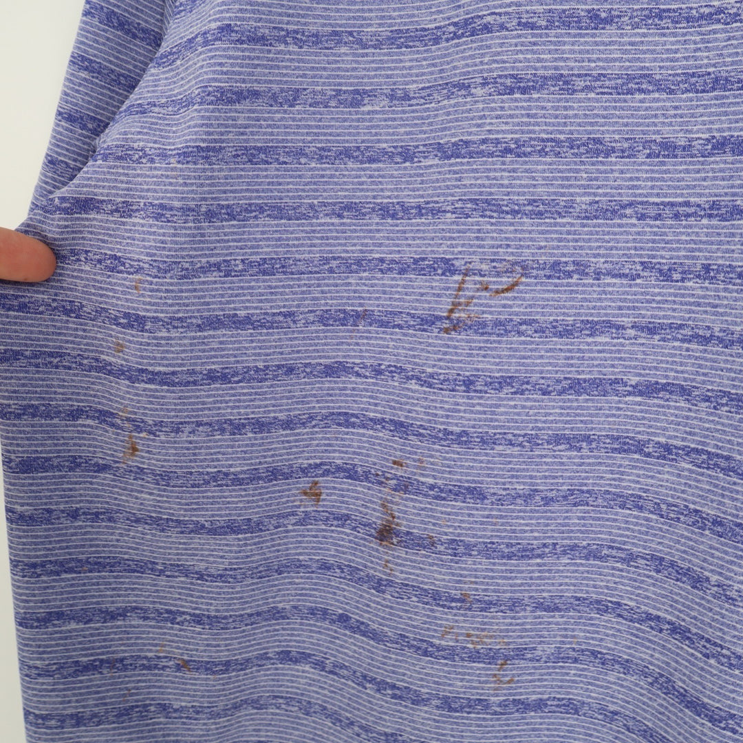 Nike Dri-Fit Polo Shirt Mens 2XL Purple Striped Stretch Short Sleeve Pullover