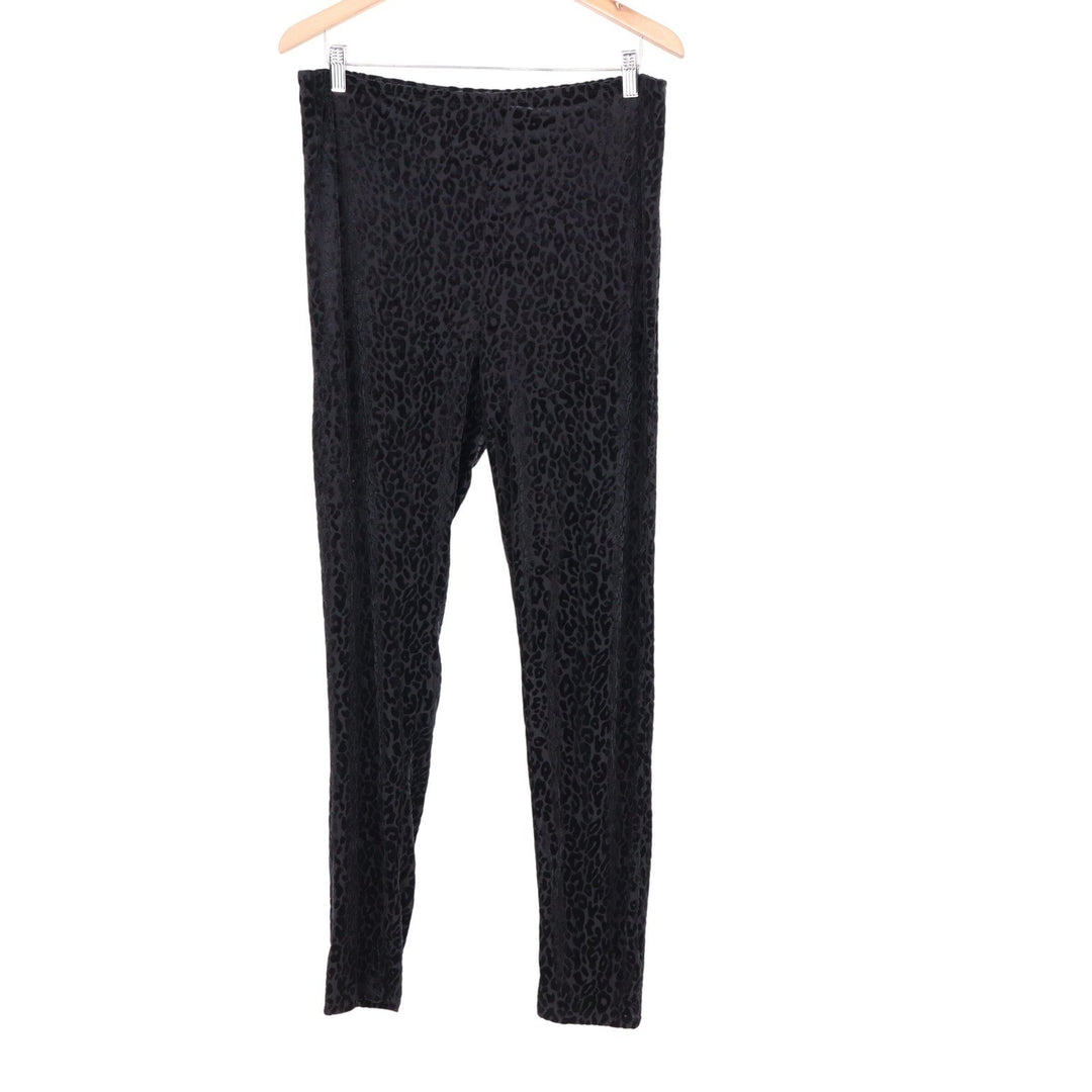 Naked Wardrobe Womens 3X Black Leopard Velvet Burnout Leggings High Rise