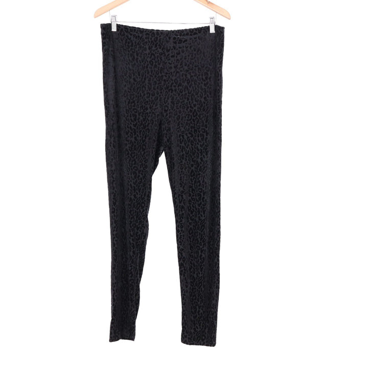 Naked Wardrobe Womens 3X Black Leopard Velvet Burnout Leggings High Rise