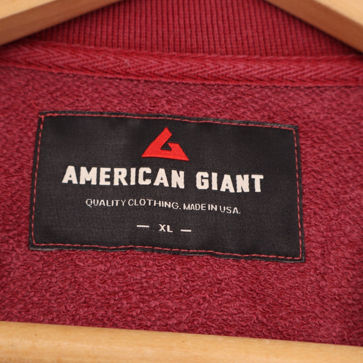 American Giant French Terry Valentine's Day Sweatshirt Unisex Medium Red Cotton