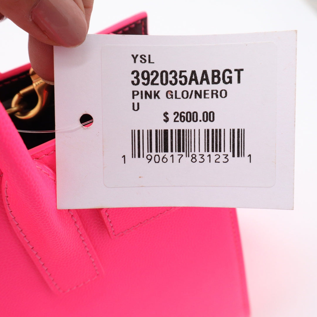 Saint Laurent Nano Sac De Jour Pink Glo Grained Leather Handbag