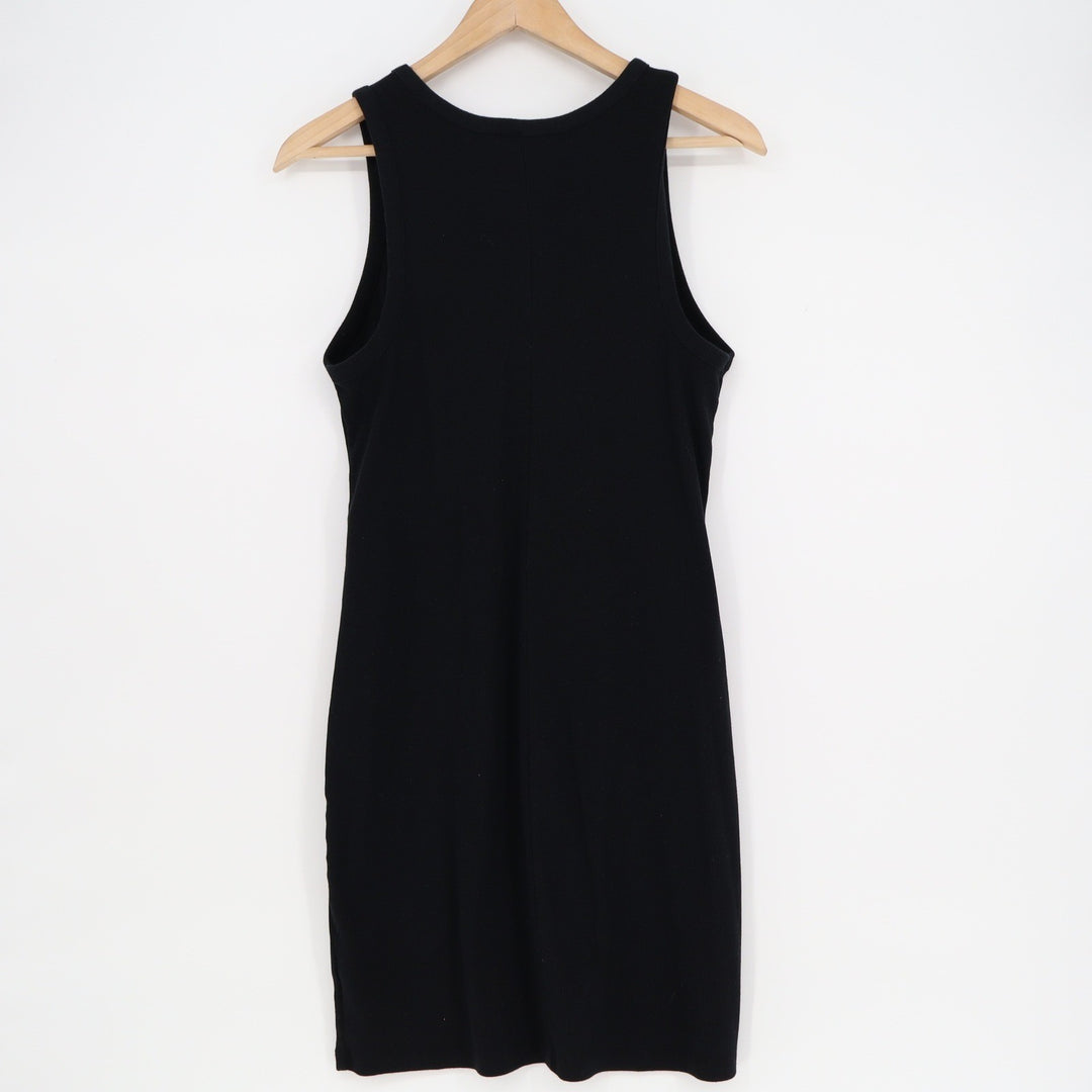 A New Day Black Ribbed Knit Sleeveless Bodycon Mini Tank Dress Large