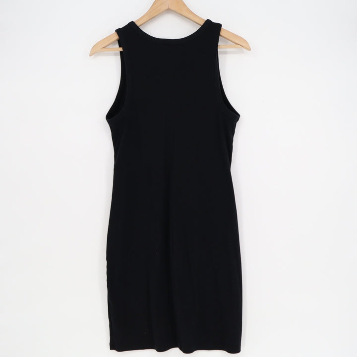 A New Day Black Ribbed Knit Sleeveless Bodycon Mini Tank Dress Large