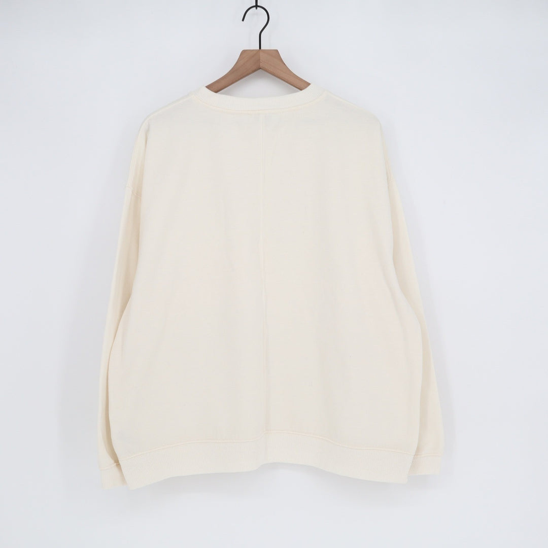 Topshop Cream Oversized Crewneck Sweatshirt Back Seam Detail US 12 Large