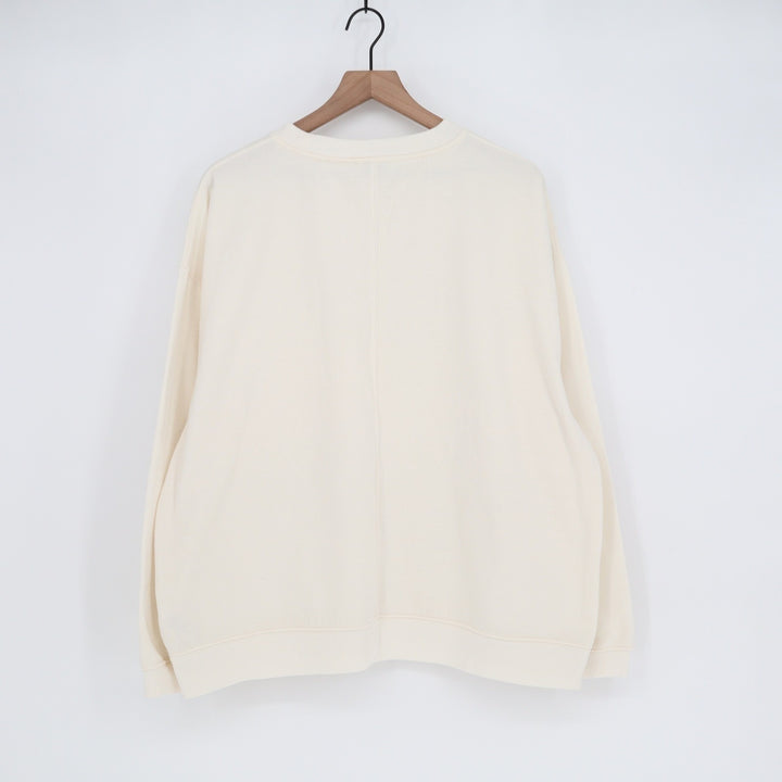 Topshop Cream Oversized Crewneck Sweatshirt Back Seam Detail US 12 Large