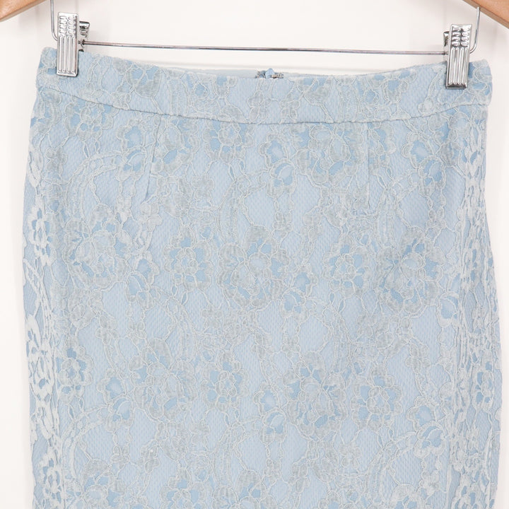 Naked Wardrobe The Statement Light Blue Lace Mini Skirt Womens Size M