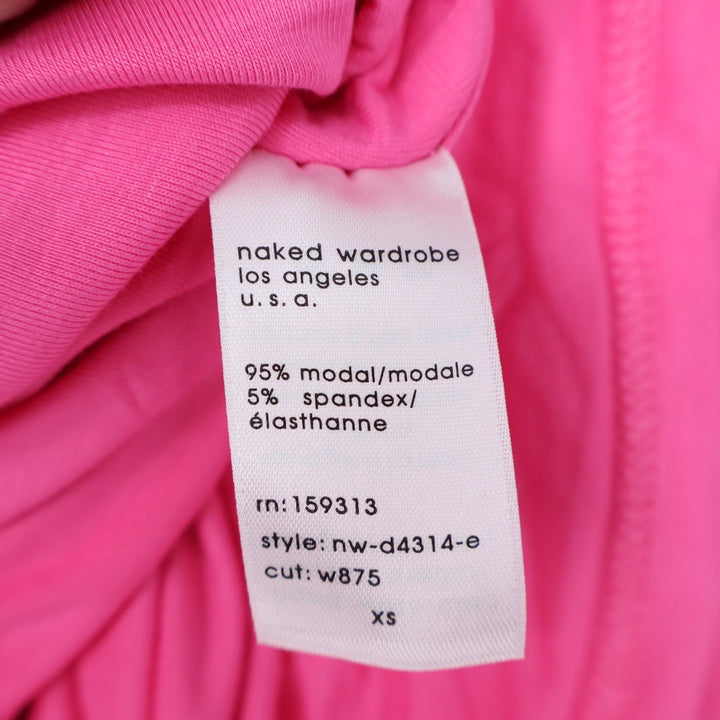 Naked Wardrobe Neon Pink Long Sleeve Bodycon Mini Dress XS