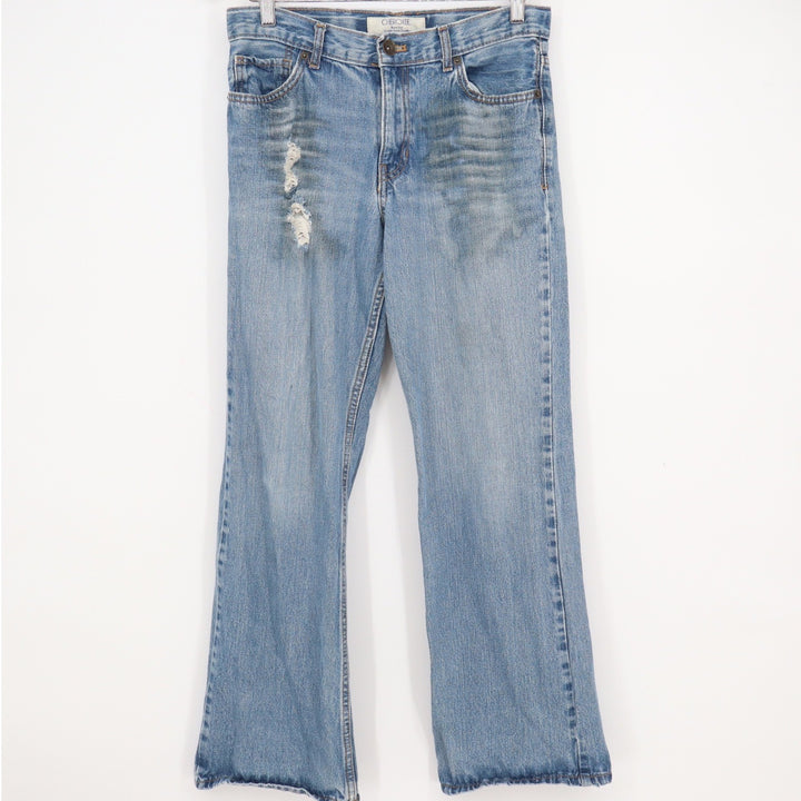 Cherokee Boys Distressed Bootcut Jeans Light Wash 100% Cotton Size 16