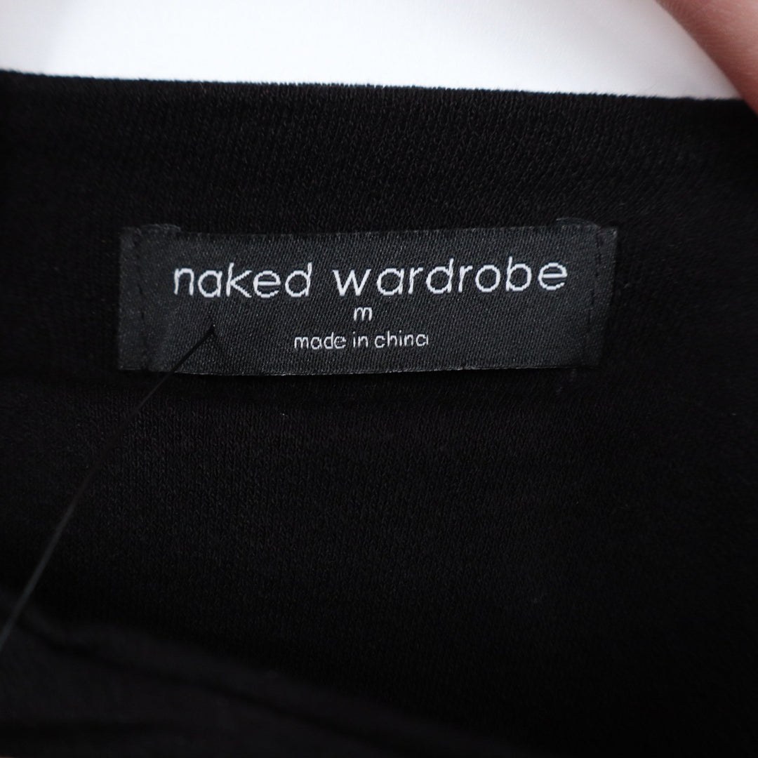 Naked Wardrobe Black Sleeveless Scoop Neck Thong Bodysuit M