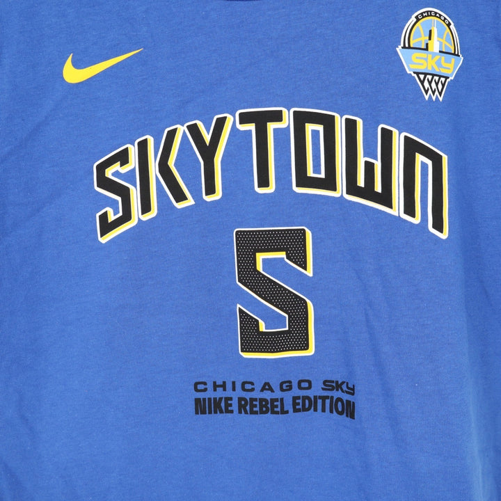 Nike Chicago Sky Angel Reese Skytown Rebel Edition Blue Youth T-Shirt L 14/16
