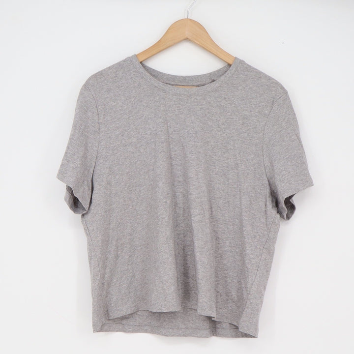 Quince T-Shirt Womens L Organic Cotton Crew Neck Heather Gray Basic Excellent