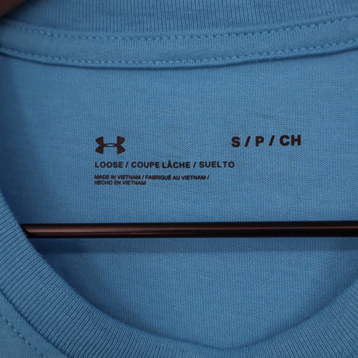 Under Armour Mens Left Chest Cut Off Tank Blue Sleeveless Muscle Shirt S