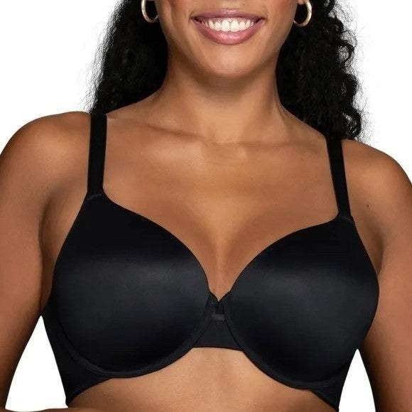 Vanity Fair Effortless T-Shirt Bra Womens 42C Black Stretch Padded Underwire
